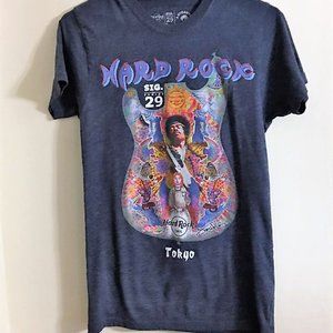 Jimi Hendrix Shirt Adult Small Grey Hard Rock Cafe Tokyo Fender Sig Series